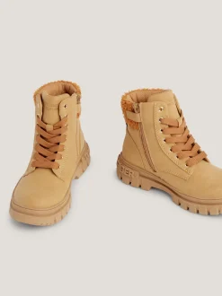 Obuwie I Akcesoria*Tommy Hilfiger Sznurowane Botki Na Podeszwie Z Protektorem COGNAC
