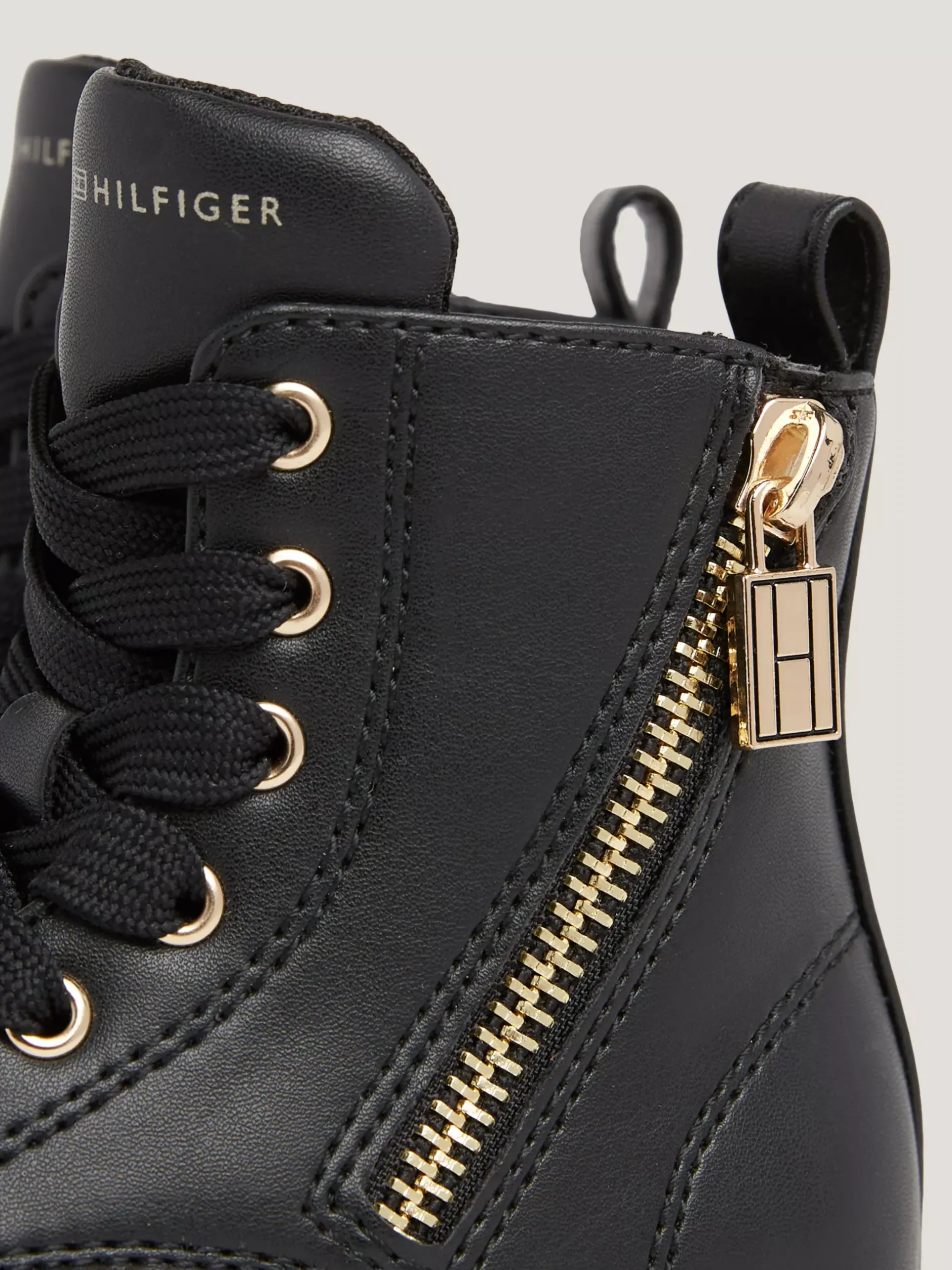 Obuwie I Akcesoria*Tommy Hilfiger Sznurowane Botki Typu Biker BLACK