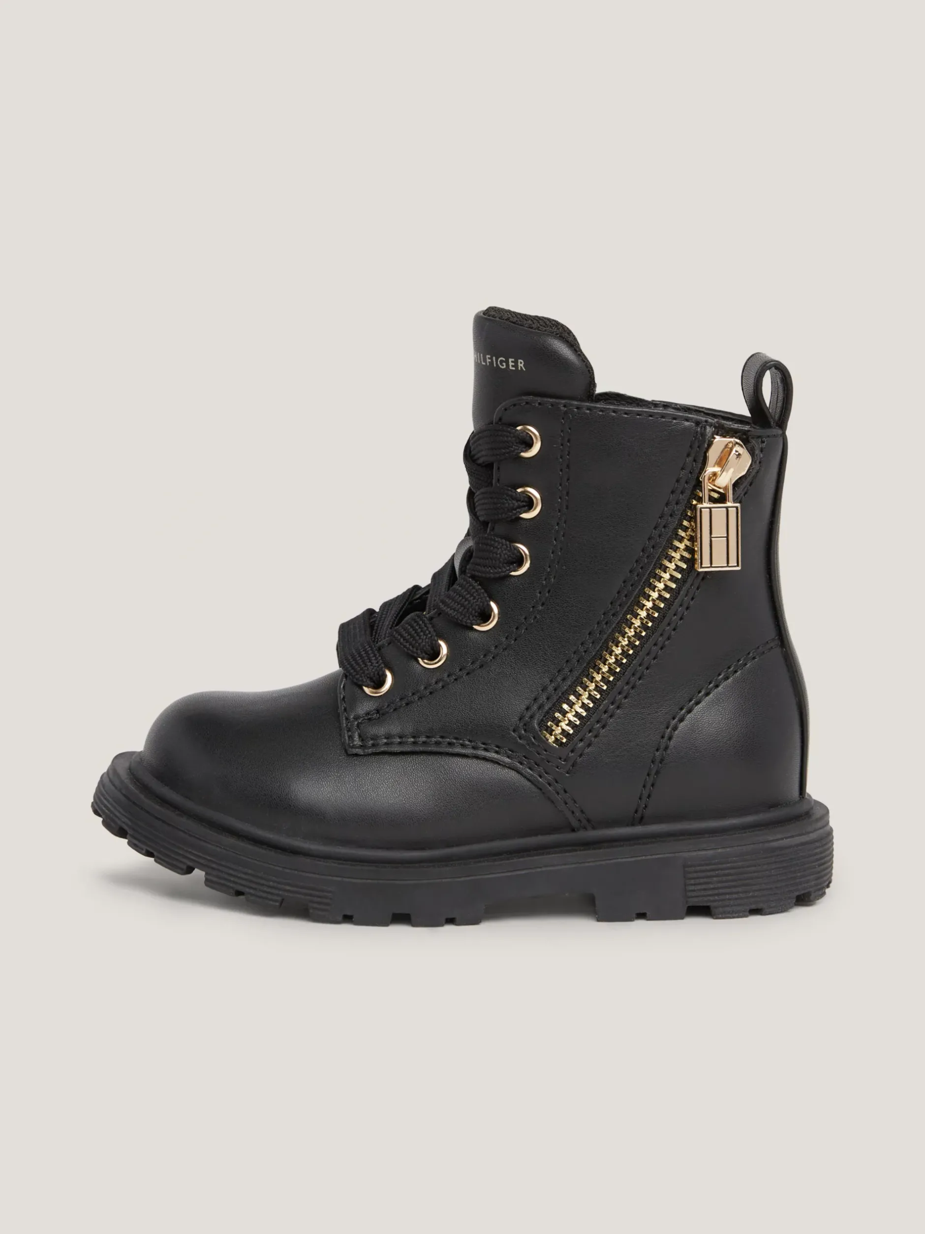 Obuwie I Akcesoria*Tommy Hilfiger Sznurowane Botki Typu Biker BLACK