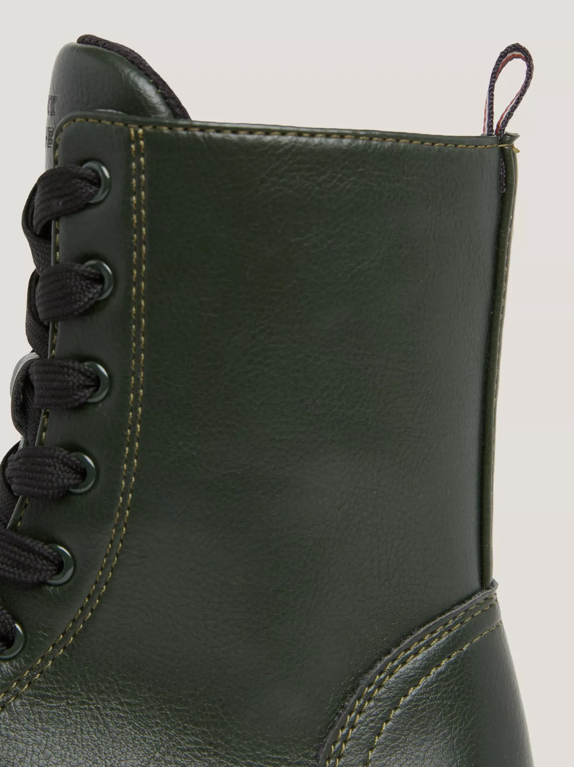 Obuwie I Akcesoria*Tommy Hilfiger Sznurowane Botki Typu Biker Na Grubej Podeszwie DARK OLIVE GREEN