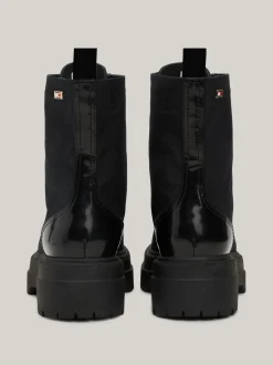 Sznurowane Botki|Botki*Tommy Hilfiger Sznurowane Botki Z Podeszwą Z Protektorem BLACK