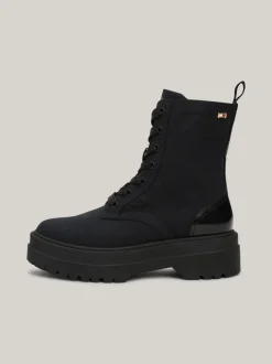 Sznurowane Botki|Botki*Tommy Hilfiger Sznurowane Botki Z Podeszwą Z Protektorem BLACK