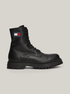 Buty Sznurowane|Buty*Tommy Hilfiger Sznurowane Botki Ze Skóry BLACK