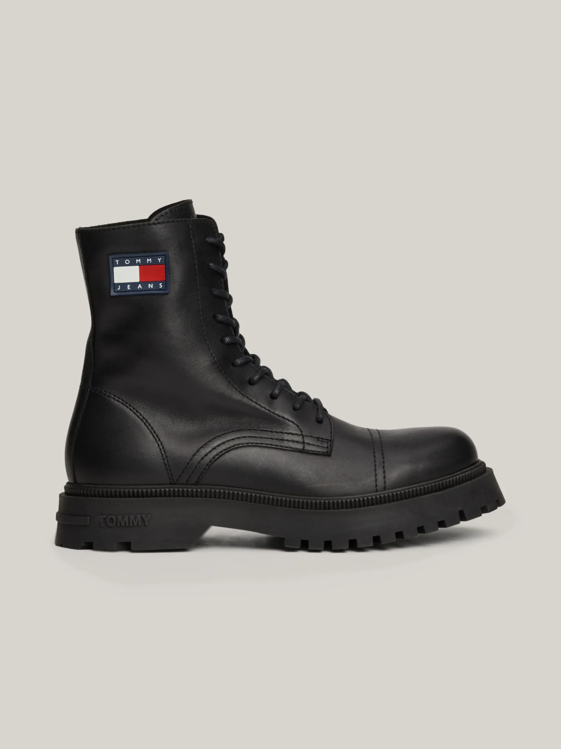 Buty Sznurowane|Buty*Tommy Hilfiger Sznurowane Botki Ze Skóry BLACK