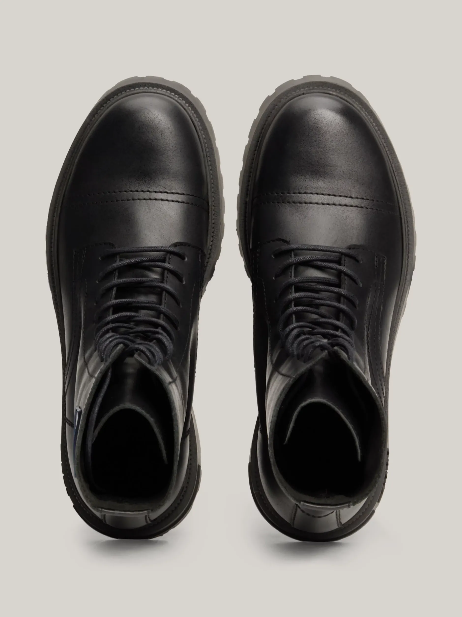 Buty Sznurowane|Buty*Tommy Hilfiger Sznurowane Botki Ze Skóry BLACK