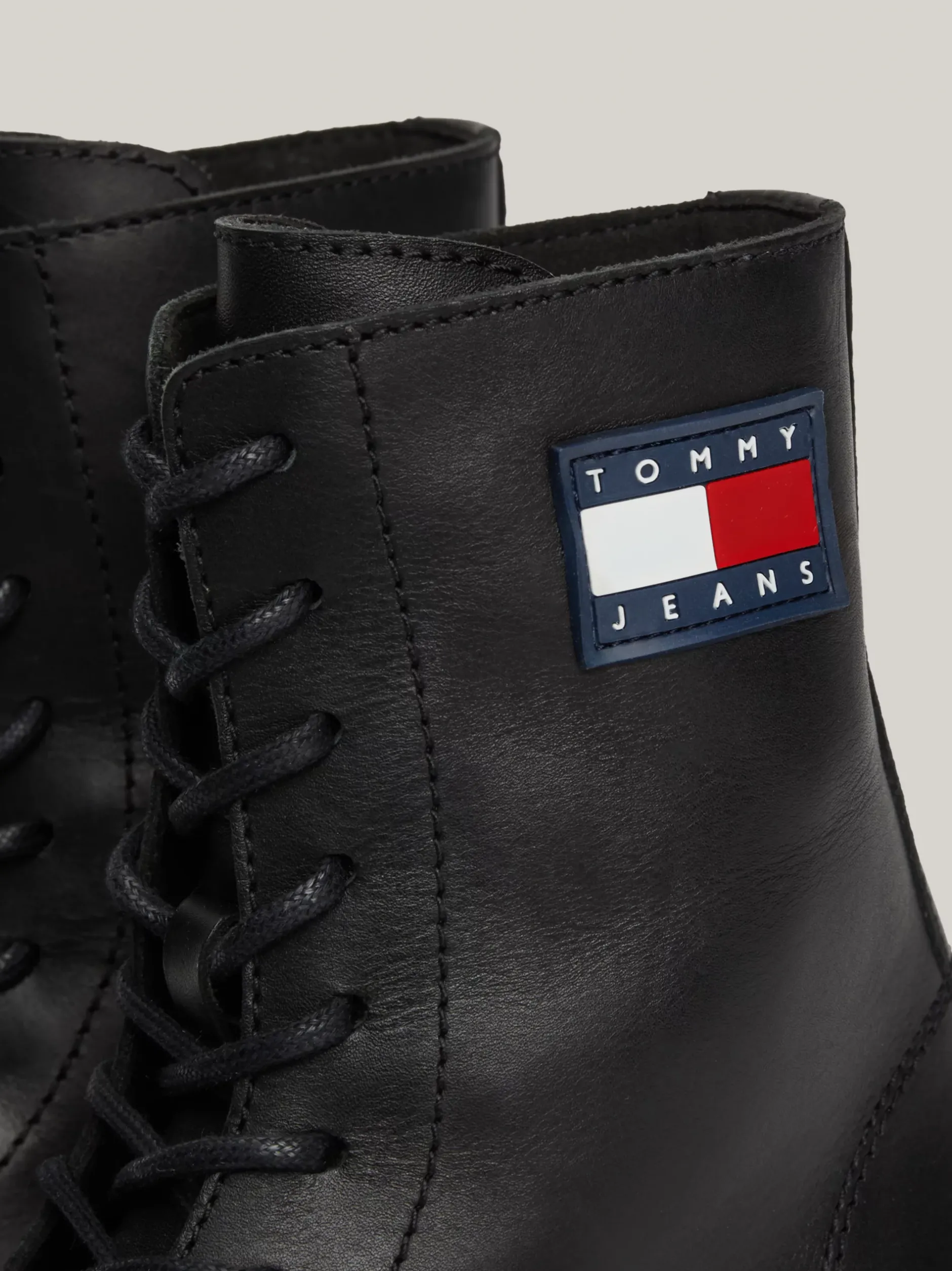 Buty Sznurowane|Buty*Tommy Hilfiger Sznurowane Botki Ze Skóry BLACK