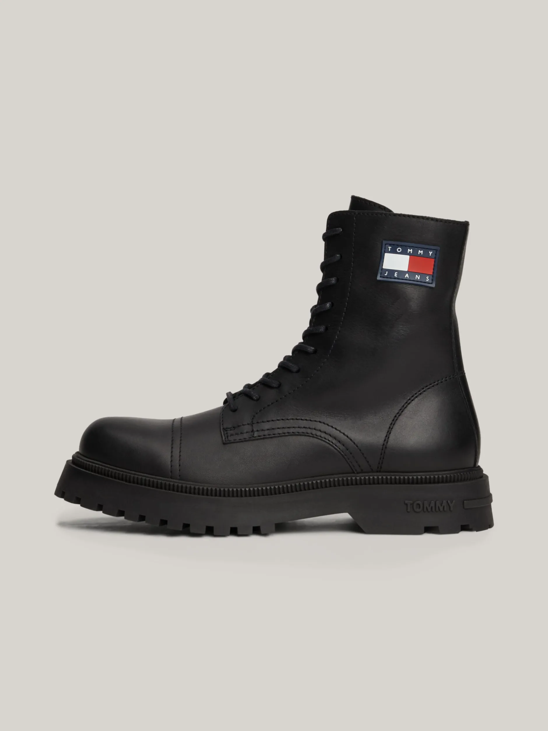 Buty Sznurowane|Buty*Tommy Hilfiger Sznurowane Botki Ze Skóry BLACK