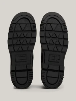 Buty Sznurowane|Buty*Tommy Hilfiger Sznurowane Botki Ze Skóry Z Grubą Podeszwą BLACK
