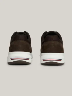 Sneakersy*Tommy Hilfiger Sznurowane Buty Hybrydowe Ze Skóry DARK COFFEE