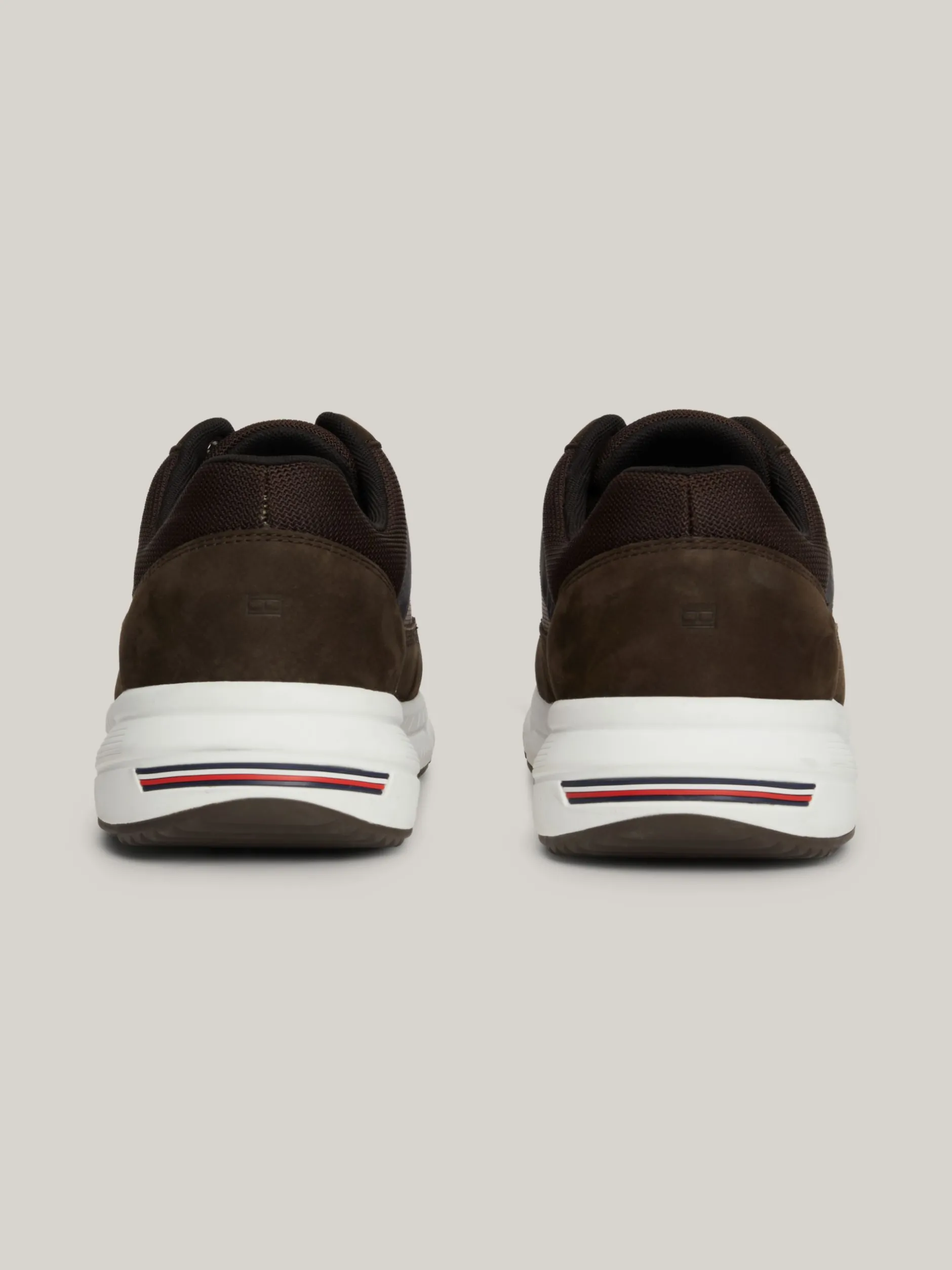 Sneakersy*Tommy Hilfiger Sznurowane Buty Hybrydowe Ze Skóry DARK COFFEE