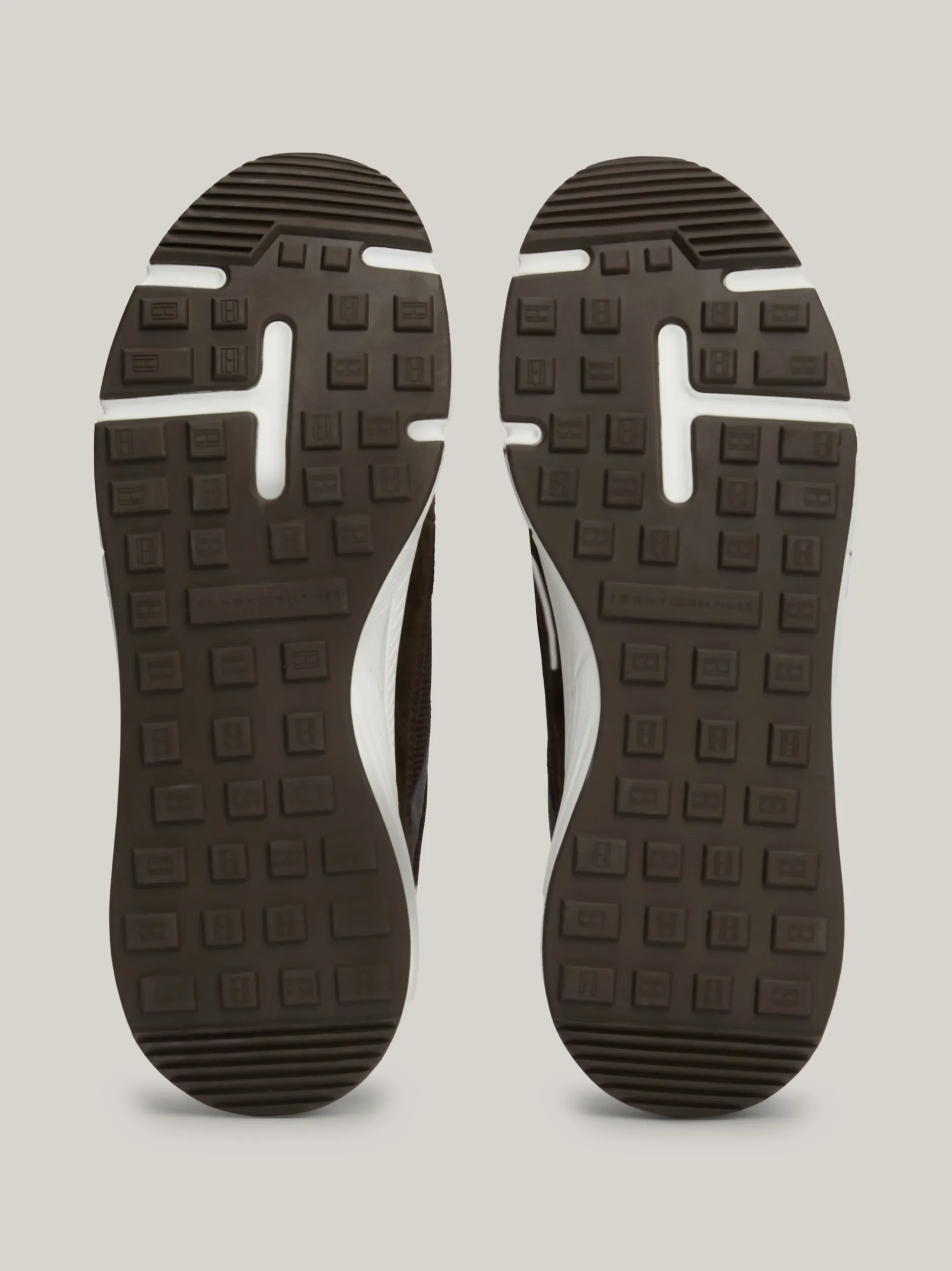 Sneakersy*Tommy Hilfiger Sznurowane Buty Hybrydowe Ze Skóry DARK COFFEE