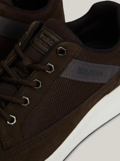 Sneakersy*Tommy Hilfiger Sznurowane Buty Hybrydowe Ze Skóry DARK COFFEE