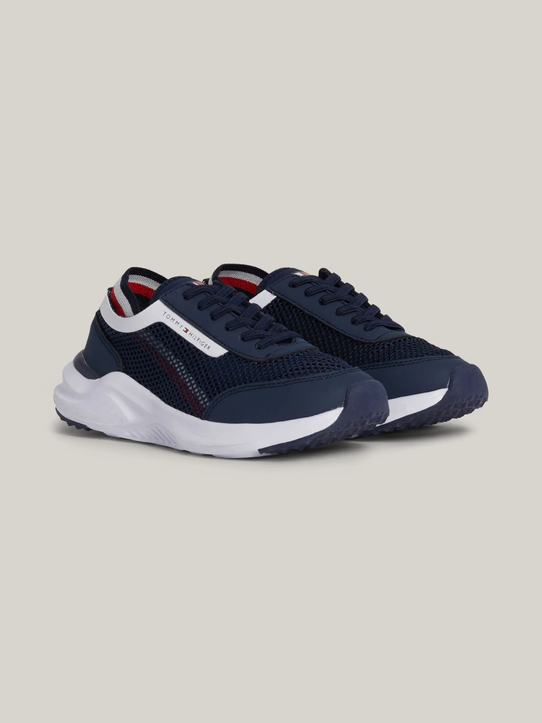 Obuwie I Akcesoria*Tommy Hilfiger Sznurowane Buty Sportowe Z Siateczki BLUE