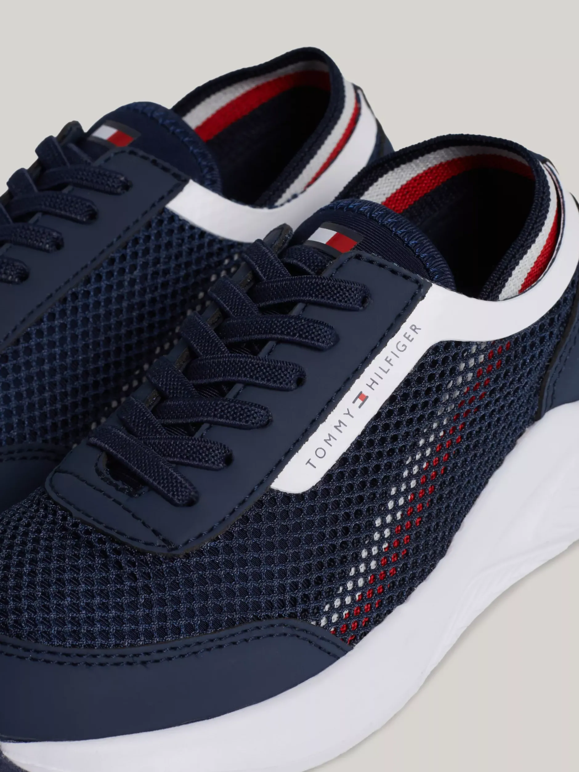 Obuwie I Akcesoria*Tommy Hilfiger Sznurowane Buty Sportowe Z Siateczki BLUE