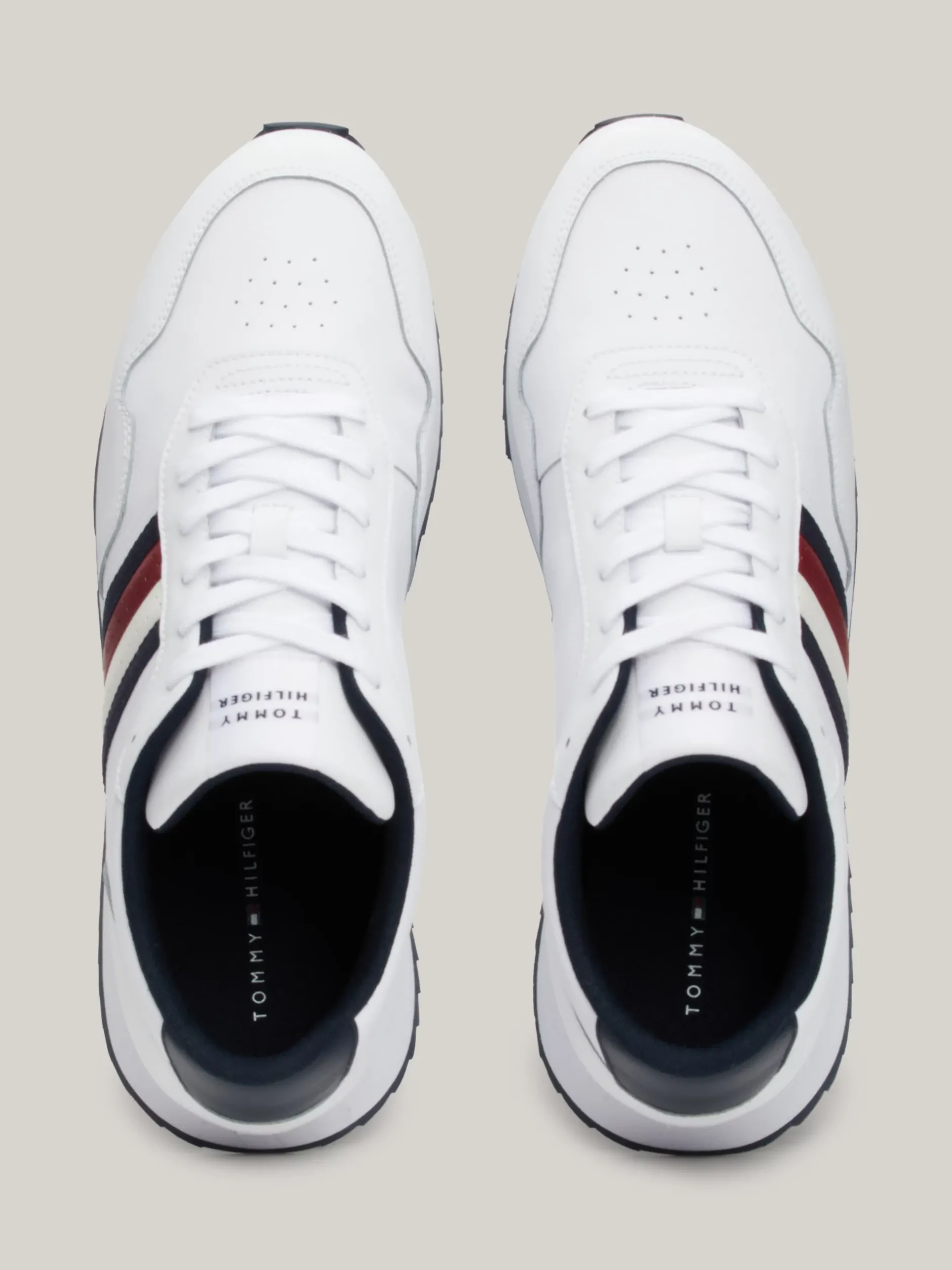 White Trainers|Sneakersy*Tommy Hilfiger Sznurowane Buty Sportowe Z Sygnowaną Taśmą WHITE