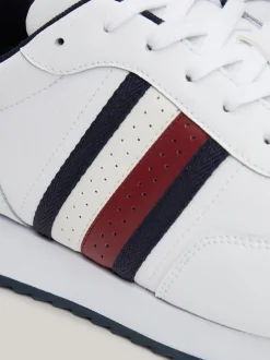 White Trainers|Sneakersy*Tommy Hilfiger Sznurowane Buty Sportowe Z Sygnowaną Taśmą WHITE