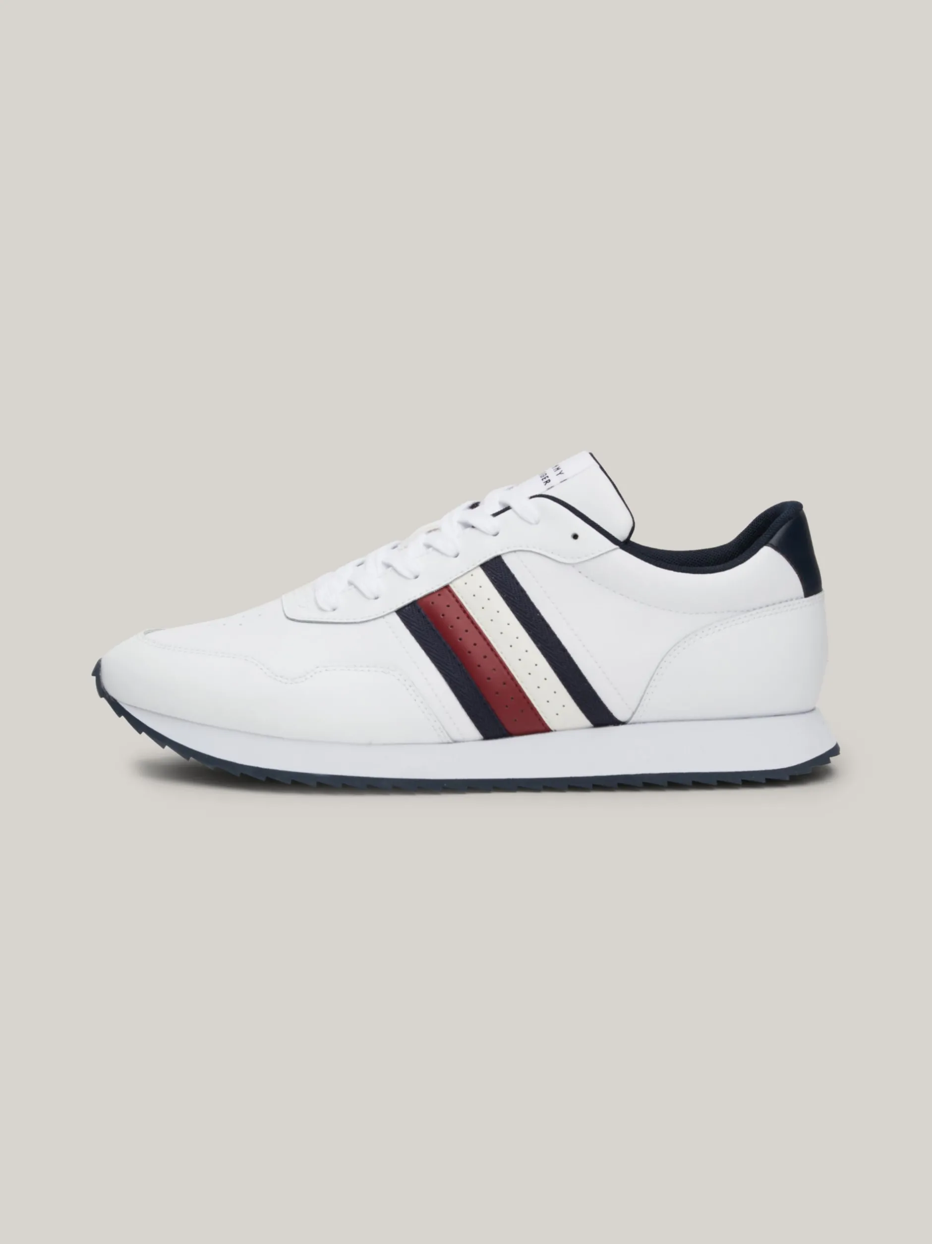 White Trainers|Sneakersy*Tommy Hilfiger Sznurowane Buty Sportowe Z Sygnowaną Taśmą WHITE