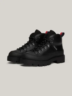 Buty Sznurowane|Buty*Tommy Hilfiger Sznurowane Buty Turystyczne Ze Skóry BLACK