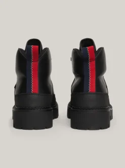 Buty Sznurowane|Buty*Tommy Hilfiger Sznurowane Buty Turystyczne Ze Skóry BLACK