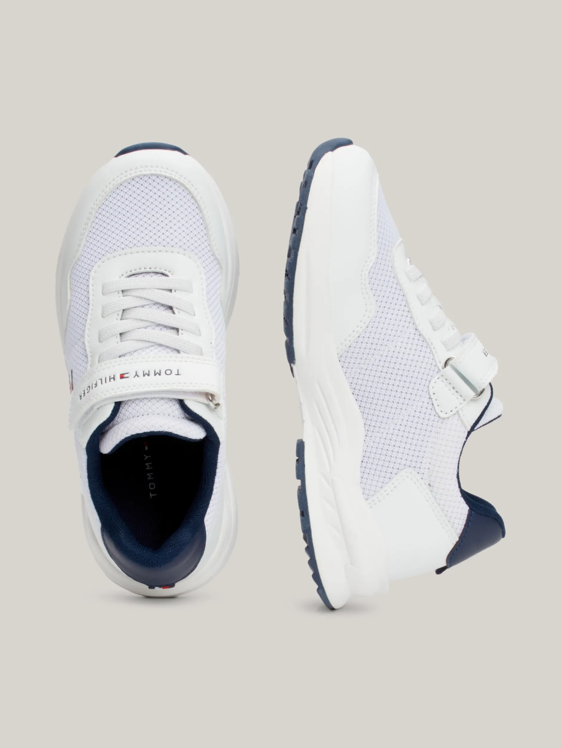 Obuwie I Akcesoria|Obuwie I Akcesoria*Tommy Hilfiger Sznurowane Buty Z Logo I Zapięciem Na Rzepy WHITE