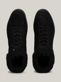 Sznurowane Botki|Botki*Tommy Hilfiger Sznurowane Buty Ze Skóry Z Ciepłą Wyściółką BLACK