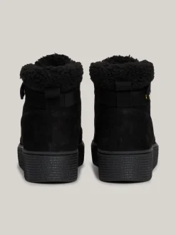 Sznurowane Botki|Botki*Tommy Hilfiger Sznurowane Buty Ze Skóry Z Ciepłą Wyściółką BLACK