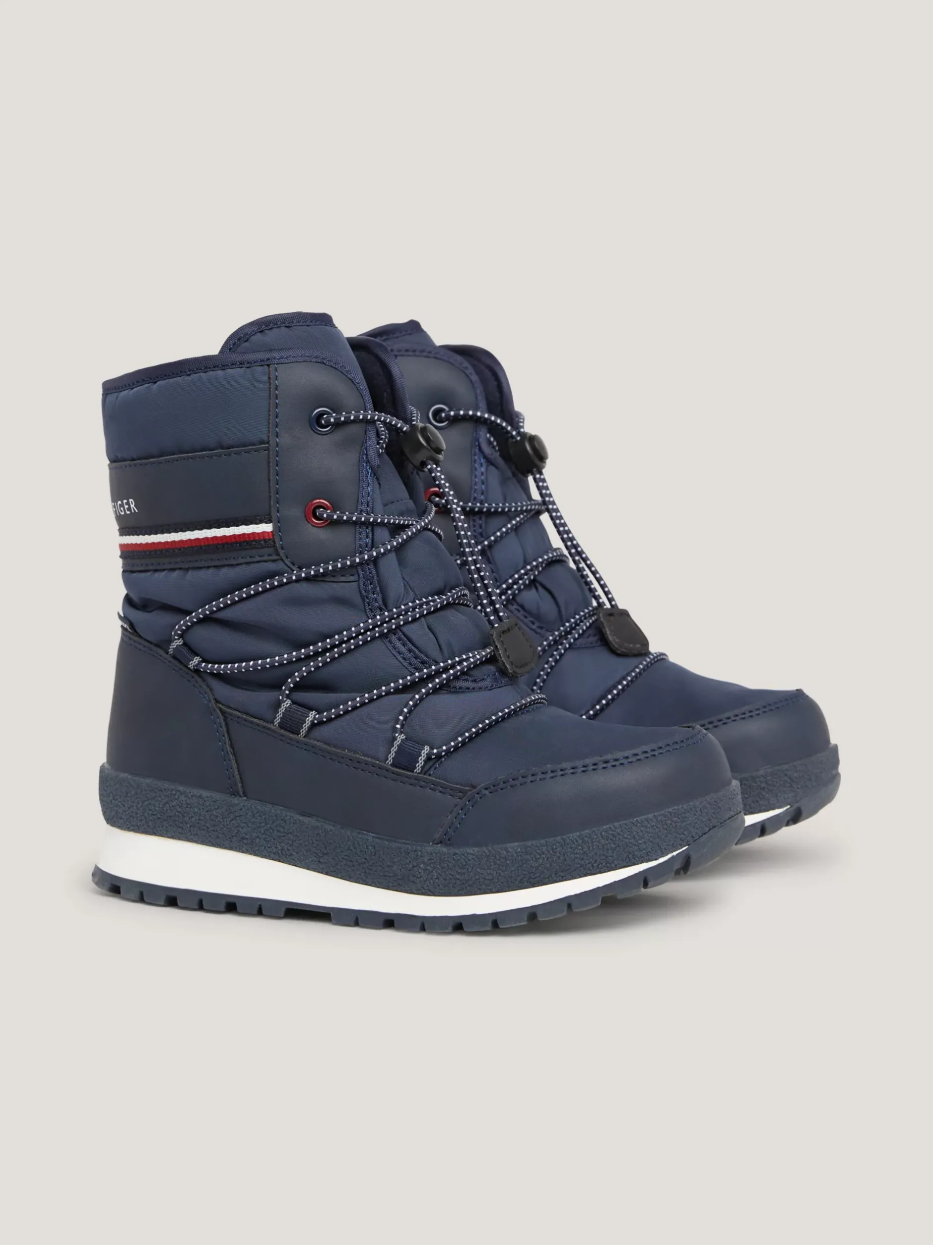 Obuwie I Akcesoria*Tommy Hilfiger Sznurowane Kozaki Z Sygnowaną Tasiemką BLUE