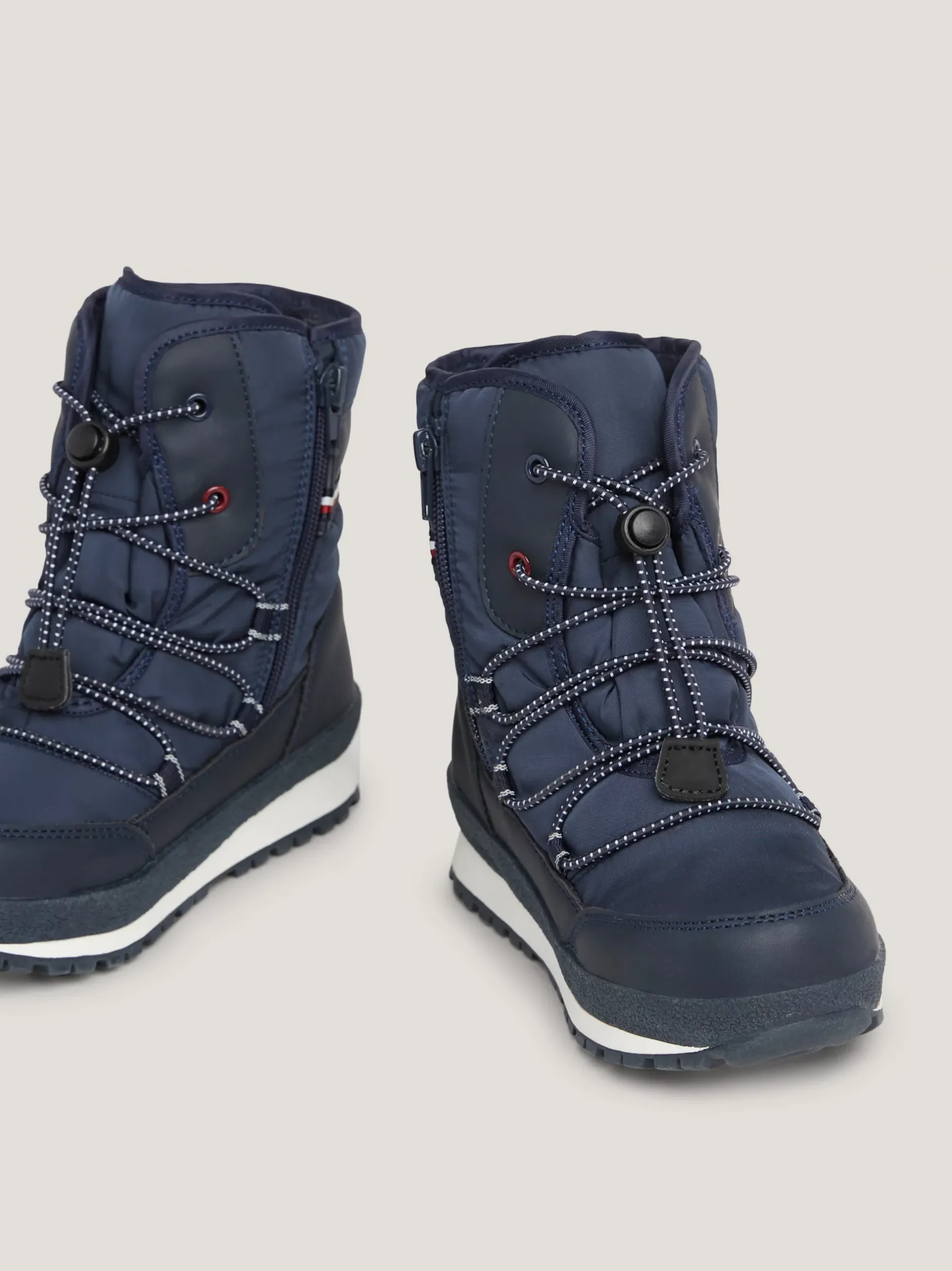 Obuwie I Akcesoria*Tommy Hilfiger Sznurowane Kozaki Z Sygnowaną Tasiemką BLUE