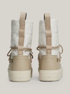 Botki*Tommy Hilfiger Sznurowane śniegowce TH Monogram BEIGE