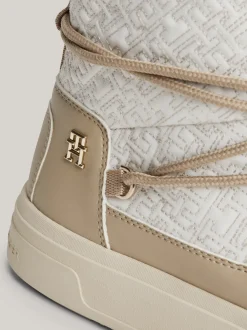Botki*Tommy Hilfiger Sznurowane śniegowce TH Monogram BEIGE