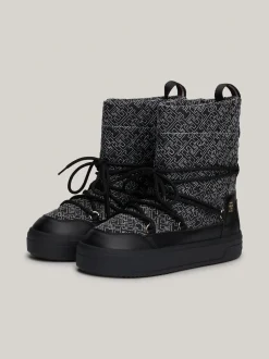 Botki*Tommy Hilfiger Sznurowane śniegowce TH Monogram BLACK