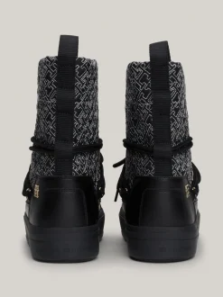 Botki*Tommy Hilfiger Sznurowane śniegowce TH Monogram BLACK