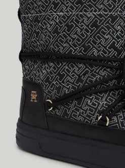 Botki*Tommy Hilfiger Sznurowane śniegowce TH Monogram BLACK