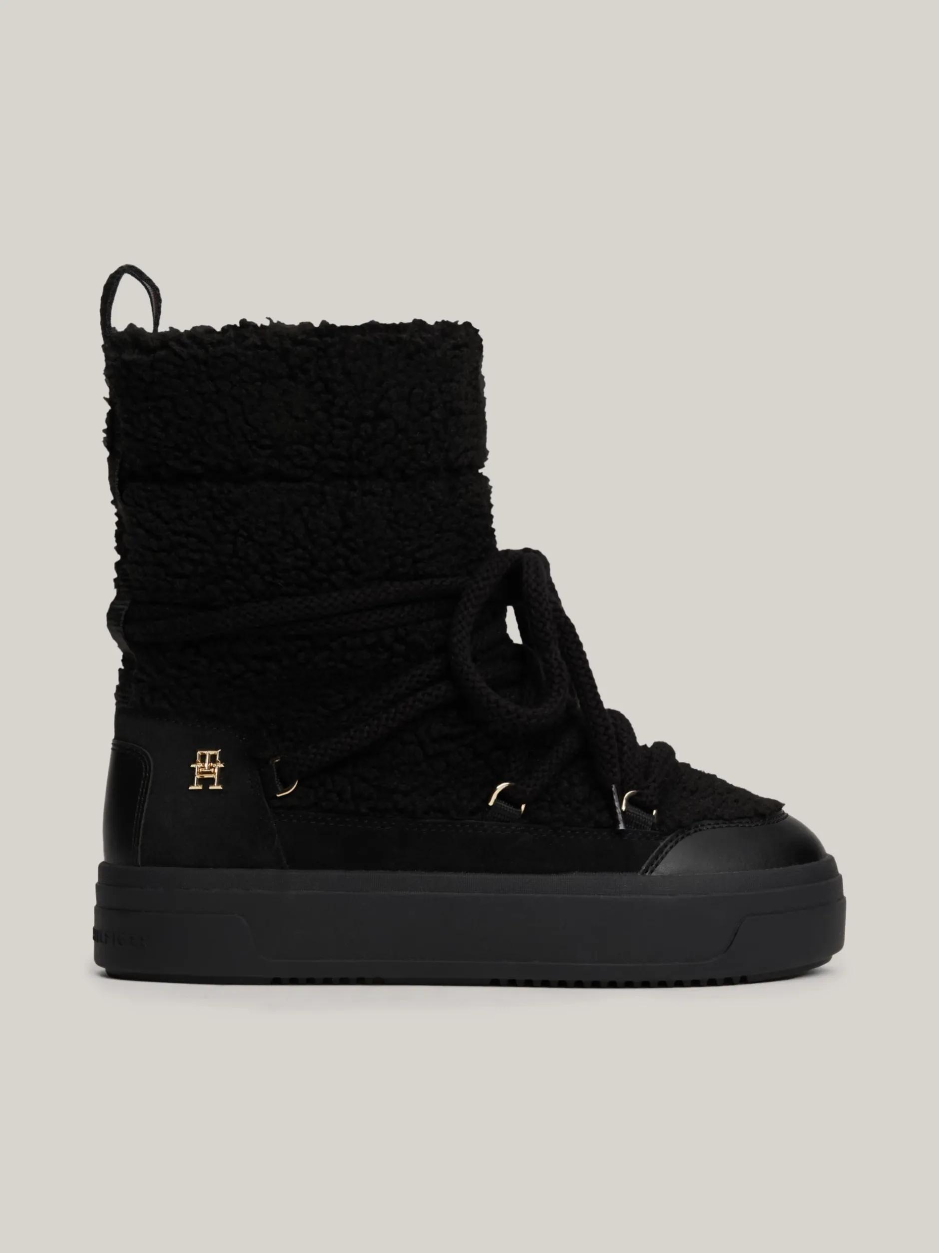 Botki*Tommy Hilfiger Sznurowane śniegowce Z Ciepłą Wyściółką BLACK