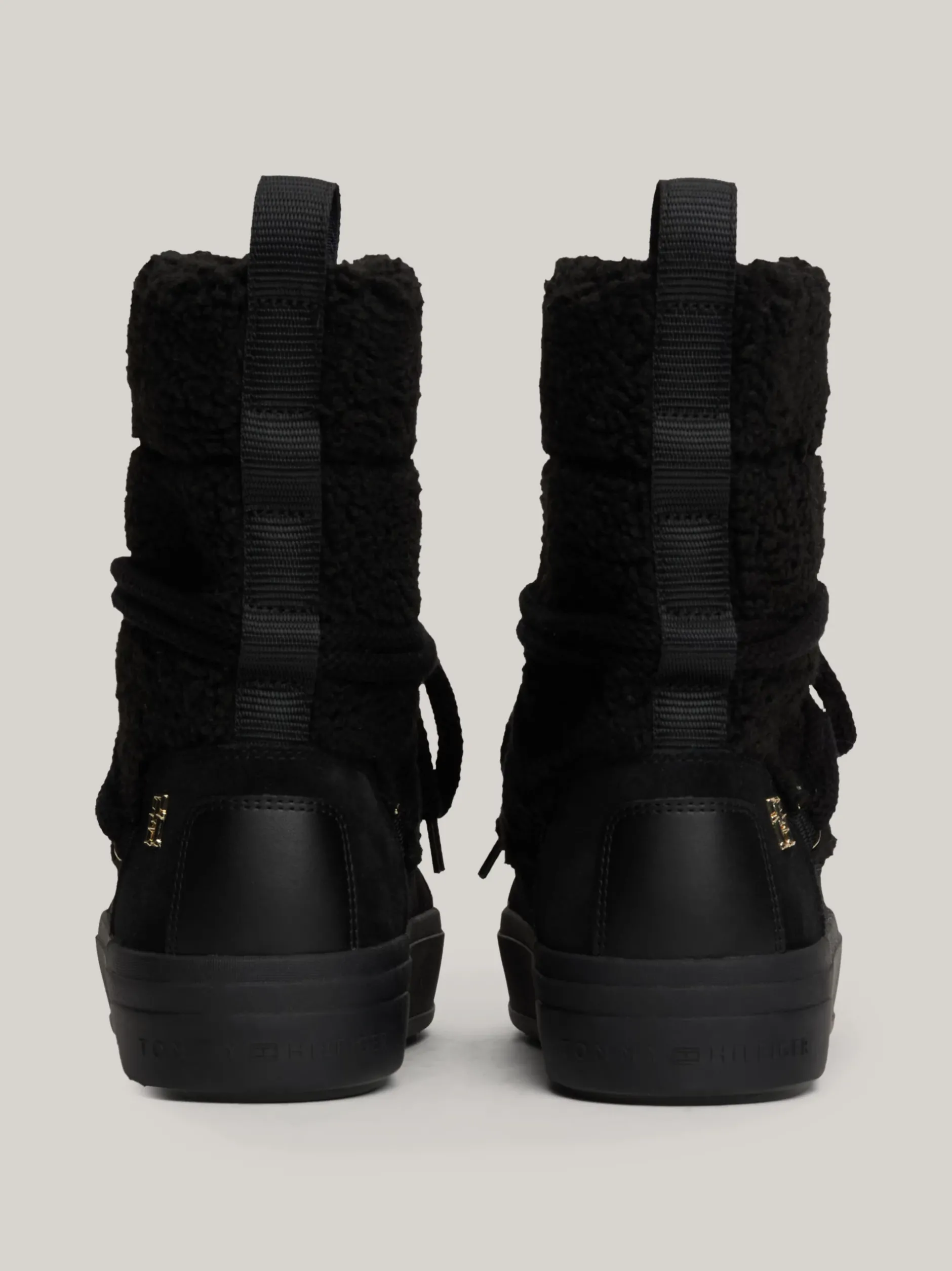 Botki*Tommy Hilfiger Sznurowane śniegowce Z Ciepłą Wyściółką BLACK