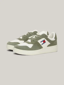 Sneakersy*Tommy Hilfiger Sznurowane Tenisówki Ze Skóry WASHED ARMY