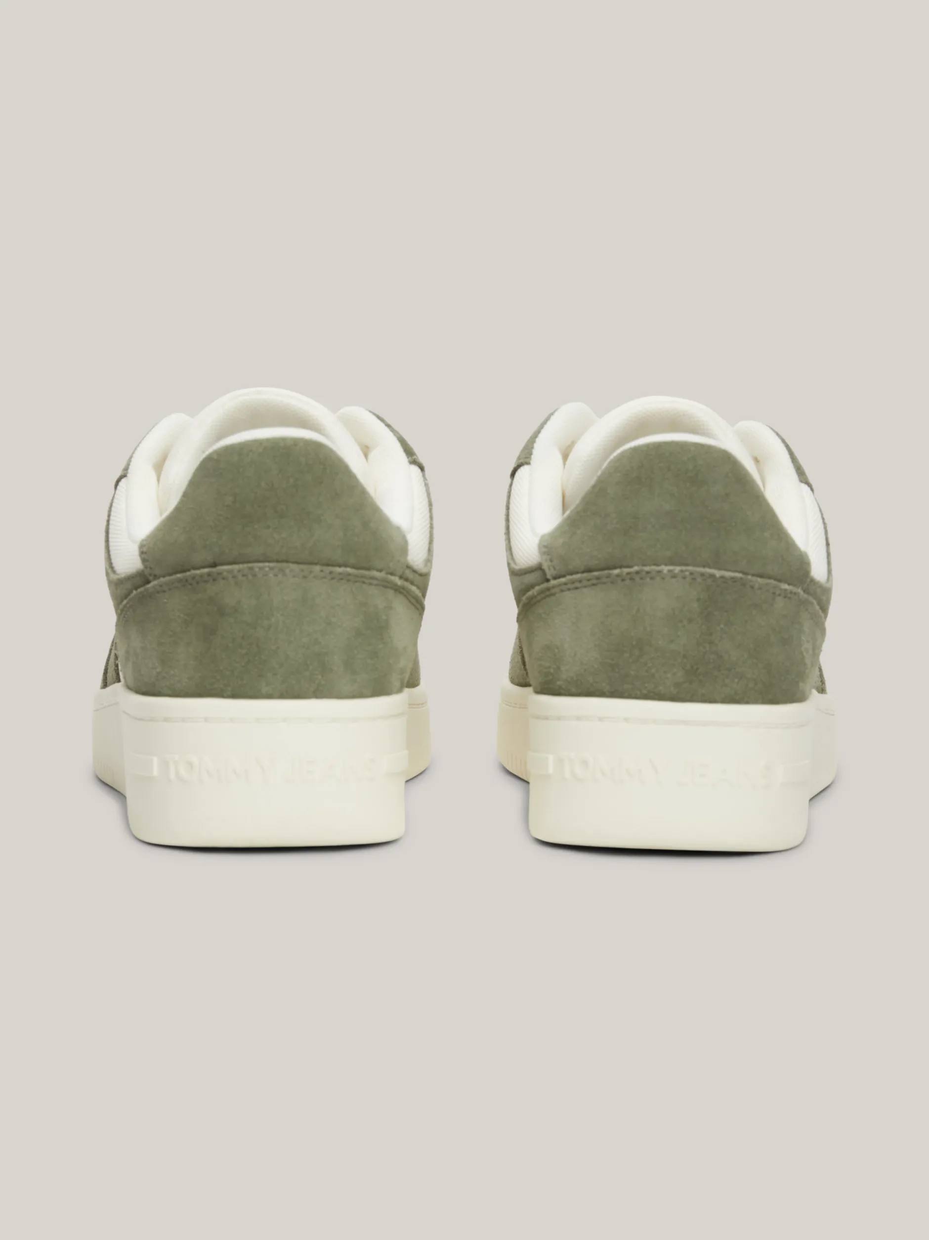 Sneakersy*Tommy Hilfiger Sznurowane Tenisówki Ze Skóry WASHED ARMY