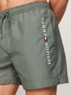 Stroje Kąpielowe*Tommy Hilfiger Szorty Do Pływania TH Original Z Troczkami STONEWASH GREEN