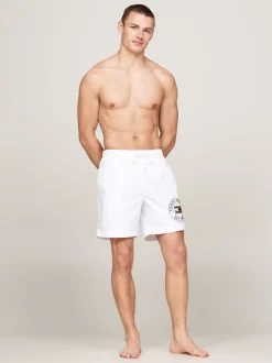 Stroje Kąpielowe*Tommy Hilfiger Szorty Do Pływania Z Logo Hilfiger WHITE