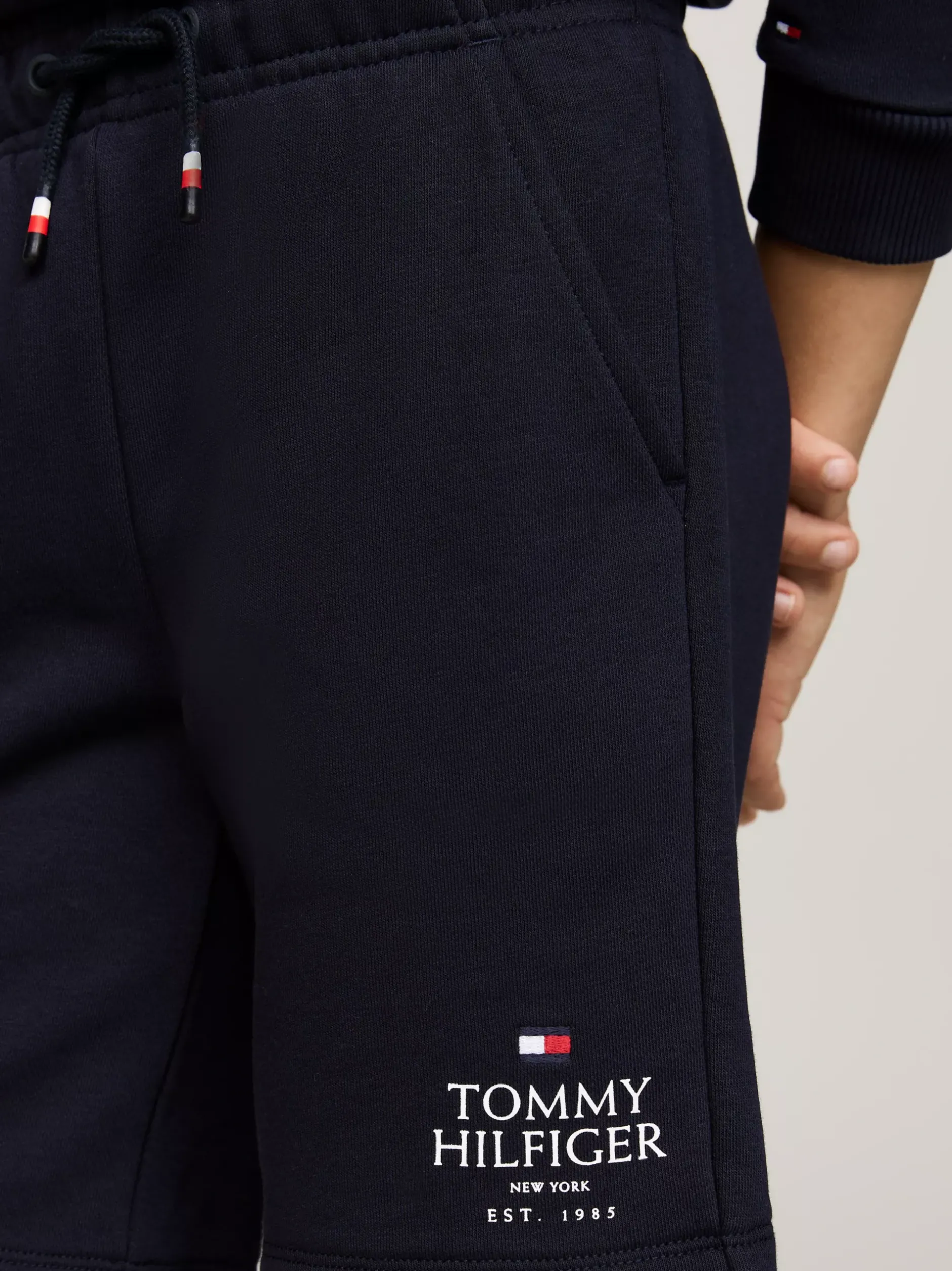 Spodnie I Szorty*Tommy Hilfiger Szorty Dresowe Z Troczkami I Logo Hilfiger DESERT SKY