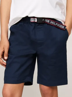 Spodnie I Szorty*Tommy Hilfiger Szorty W Stylu Chinosów Z Parcianym Paskiem DESERT SKY