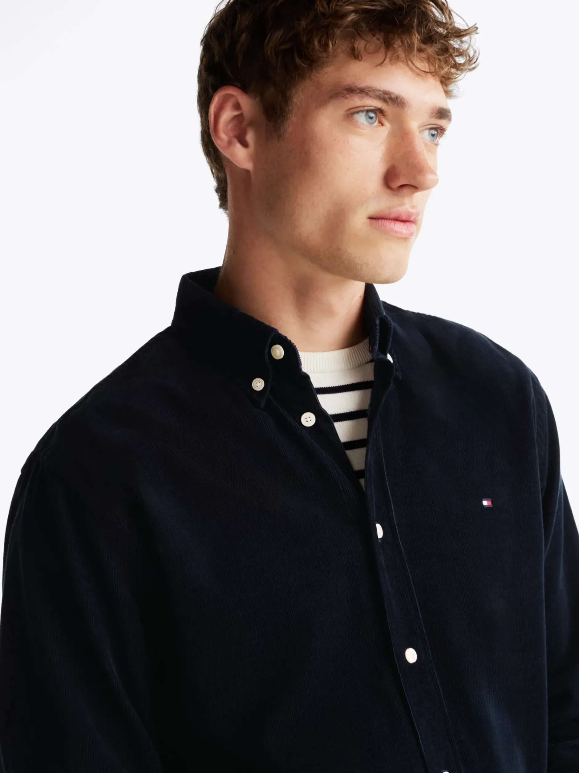 Koszule*Tommy Hilfiger Sztruksowa Koszula O Regularnym Kroju DESERT SKY