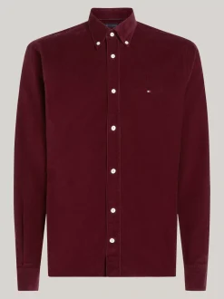 Koszule*Tommy Hilfiger Sztruksowa Koszula O Regularnym Kroju DEEP ROUGE
