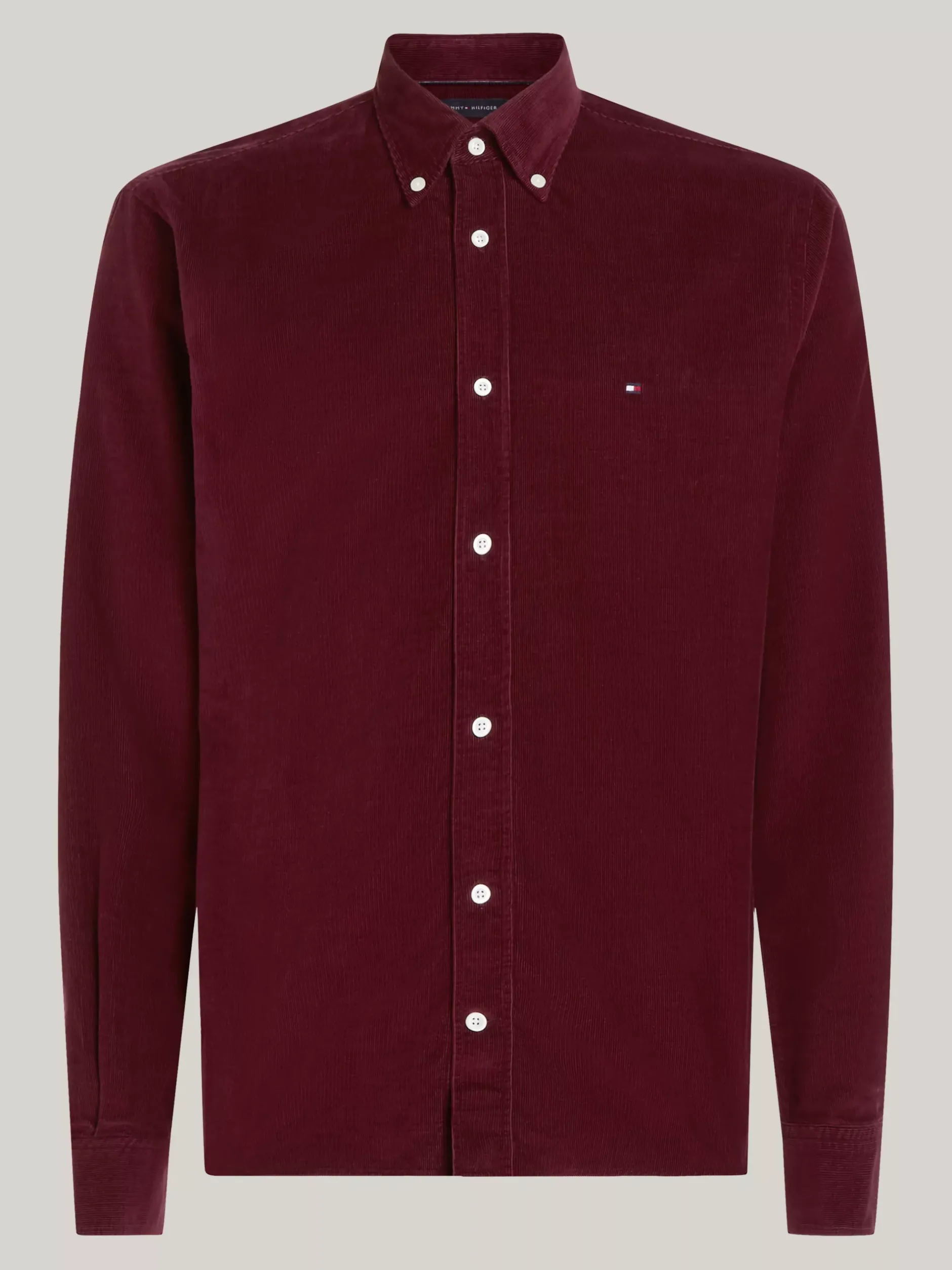 Koszule*Tommy Hilfiger Sztruksowa Koszula O Regularnym Kroju DEEP ROUGE