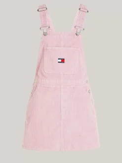 Sukienki*Tommy Hilfiger Sztruksowa Mini Sukienka Ogrodniczka VALLEY GRAPE