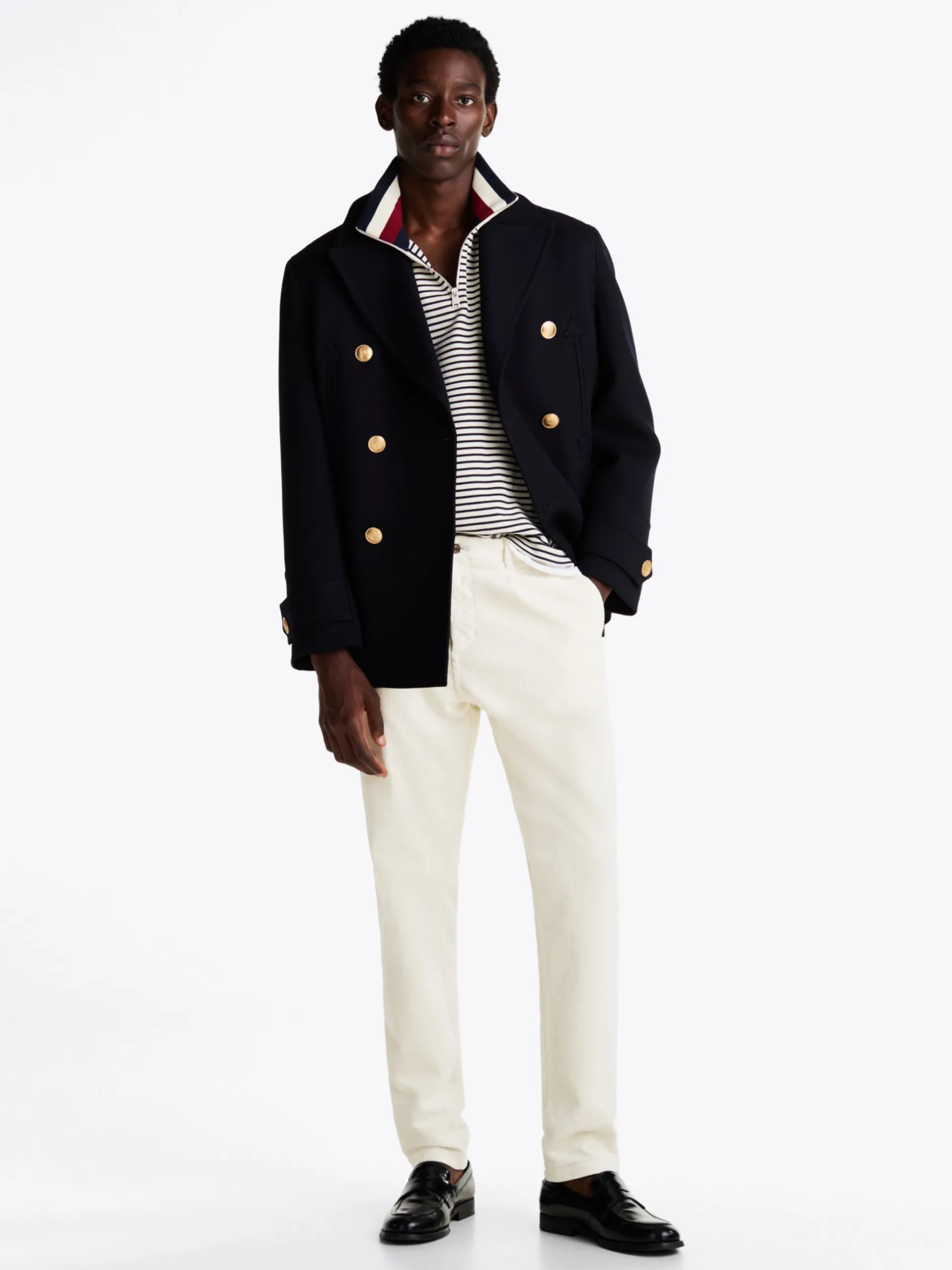 Spodnie*Tommy Hilfiger Sztruksowe Chinosy Harlem IVORY