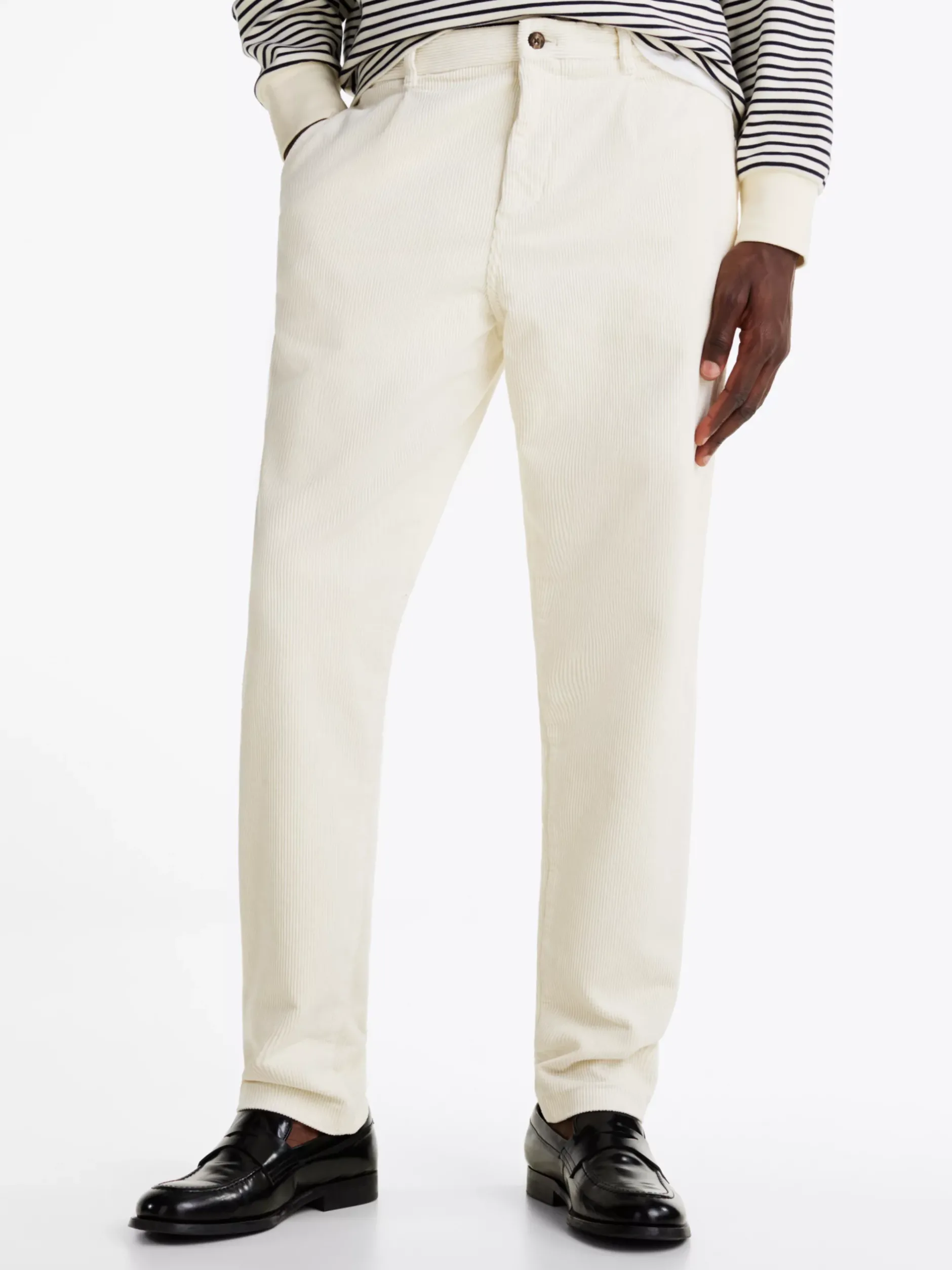 Spodnie*Tommy Hilfiger Sztruksowe Chinosy Harlem IVORY