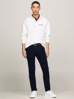 Spodnie*Tommy Hilfiger Sztruksowe Chinosy Z Bawełny Ze Stretchem DESERT SKY