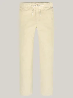 Spodnie I Szorty*Tommy Hilfiger Sztruksowe Chinosy Z Troczkami COUNTRY IVORY
