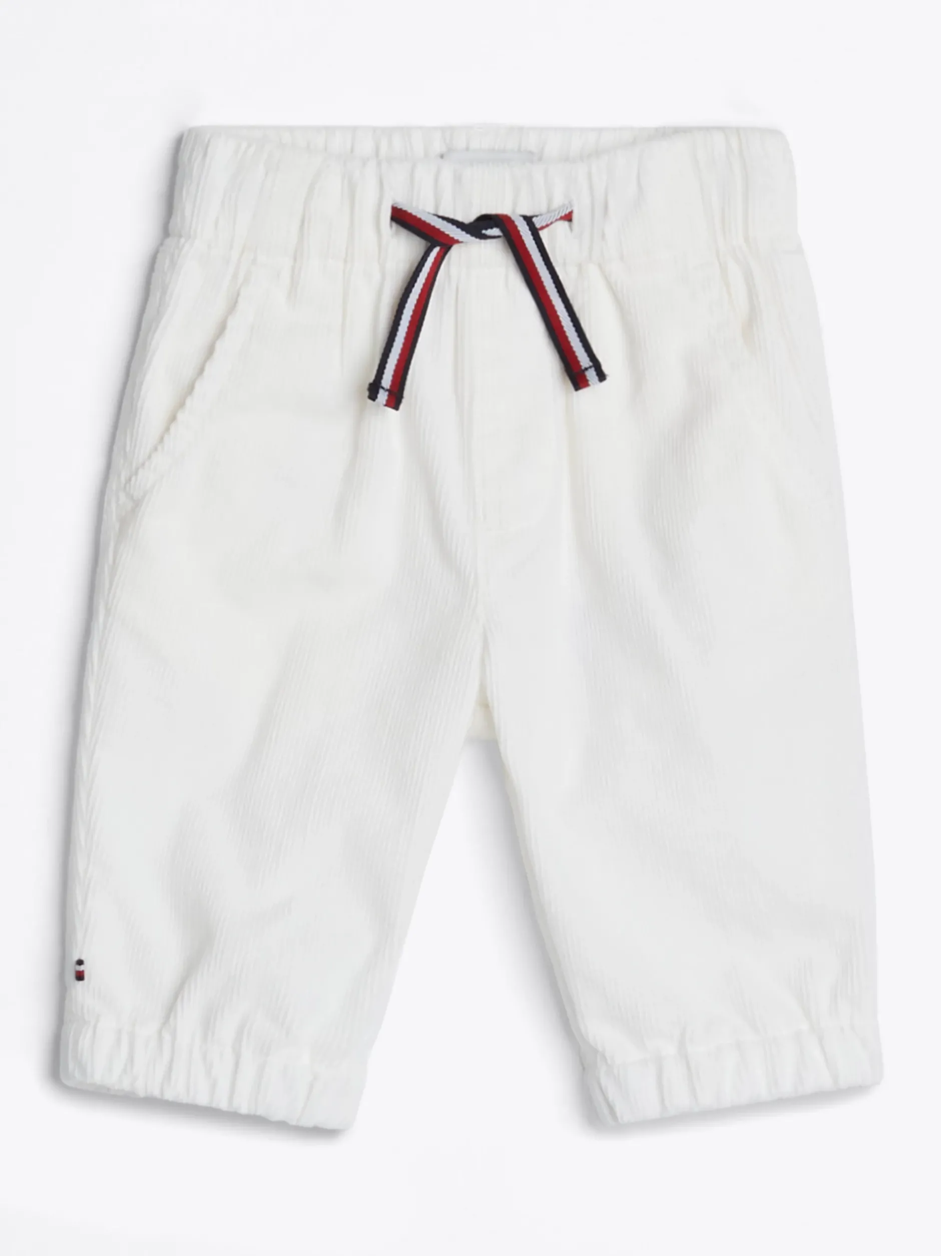 Dziewczynki|Chłopcy*Tommy Hilfiger Sztruksowe Spodnie Bojówki Z Troczkami ANCIENT WHITE